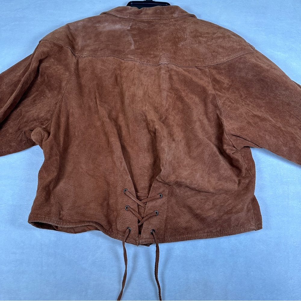 Wilsons 80s vintage suede brown Leather Jacket western southwestern boho cowboy - Picture 9 of 15